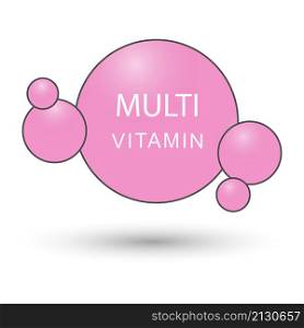 MULTI Vitamin icon. A conditional image of a vitamin for a thematic design. Flat style.