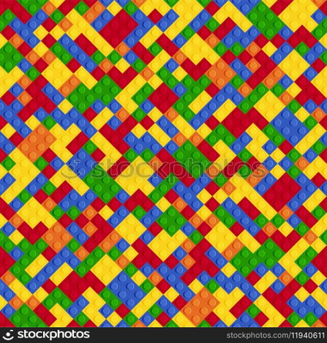 Multicolor abstract plastic constructor seamless pattern vector. Multicolor abstract plastic constructor seamless pattern
