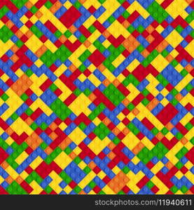 Multicolor abstract plastic constructor seamless pattern vector. Multicolor abstract plastic constructor seamless pattern
