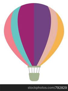 Multicolor air balloon, illustration, vector on white background.