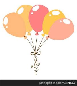 Multicolor balloons, illustration, vector on white background.