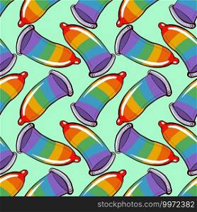 Multicolor condoms, illustration, vector on white background