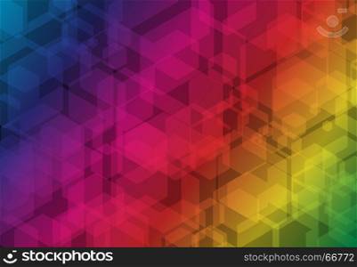 Multicolor hexagon futuristic business overlay background. Vector illustration
