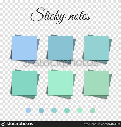 Multicolor post it notes isolated background. Colored sticky note set. Vector realistic illustration. Sticky note collection