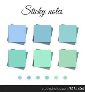 Multicolor post it notes isolated background. Colored sticky note set. Vector realistic illustration. Sticky note collection