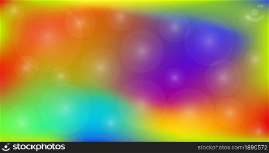 Multicolor rainbow vector abstract blurred background. Vector illustration with gradient and bubbles. Applicable for web design, mobile app, banners, posters and other.