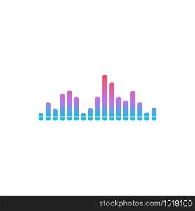 Multicolor sound audio wave object icon isolated vector background flat design illustration.