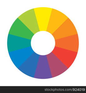 Multicolor Spectral Rainbow Circle of 12 segments. Spectral harmonic palette.