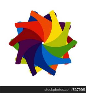 Multicolored abstract circle icon in cartoon style on a white background. Multicolored abstract circle icon, cartoon style