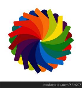 Multicolored abstract circle icon in cartoon style on a white background. Multicolored abstract circle icon, cartoon style