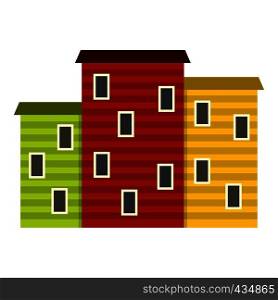 Multicolored argentine houses icon flat isolated on white background vector illustration. Multicolored argentine houses icon isolated