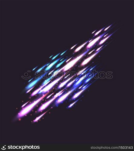 Multicolored falling stars. Festive fireworks. Vector element for your creativity. Multicolored falling stars. Festive fireworks.