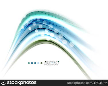 Multicolored lines on white, motion concept abstract background. Vector