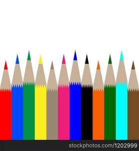 multicolored pencils on white background vector illustration. multicolored pencils on white background vector