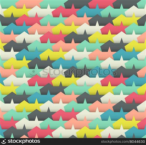 Multicolored seamless pattern. Colorful abstract stars.