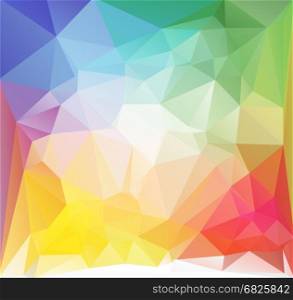 Multicolored squared low polygonal abstract pattern. Vector illustration. Bright triangles magic summer fantasy decor. Triangular festive backdrop.