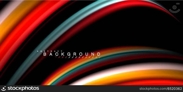 Multicolored wave lines on black background design. Multicolored wave lines on black background vector design