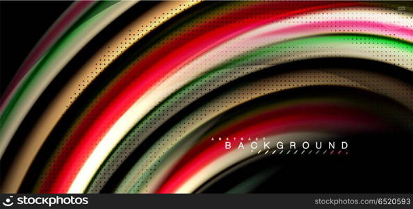 Multicolored wave lines on black background design. Multicolored wave lines on black background vector design