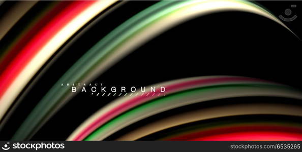 Multicolored wave lines on black background design. Multicolored wave lines on black background vector design