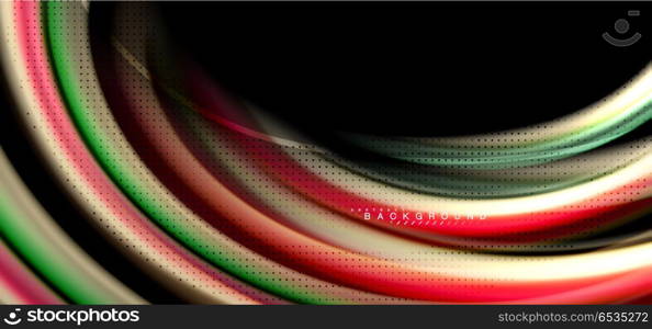 Multicolored wave lines on black background design. Multicolored wave lines on black background vector design