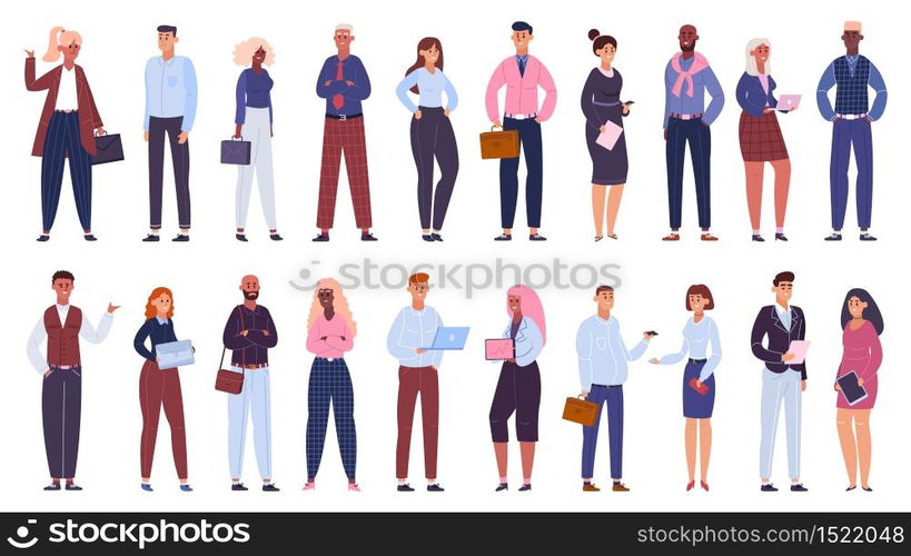 Multicultural business group. People office workers team, multinational business colleagues characters community isolated vector illustration set. Multicultural business team, businessman and women. Multicultural business group. People office workers team, multinational business colleagues characters community isolated vector illustration set