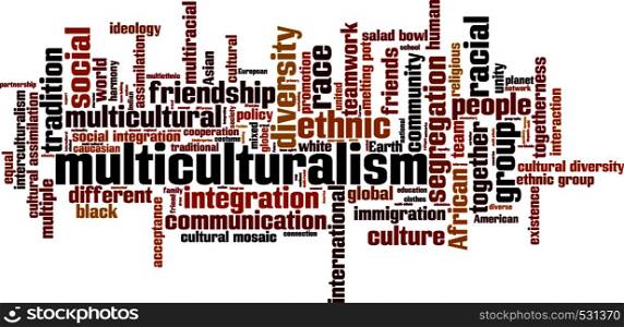 Multiculturalism word cloud concept. Vector illustration