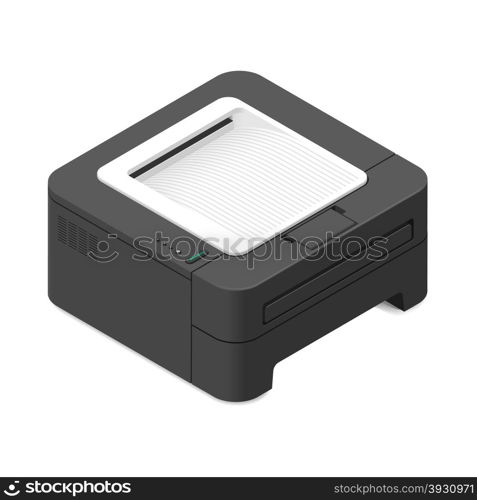 Multifunction office device detailed isometric icon. Multifunction office device detailed isometric icon vector graphic illustration