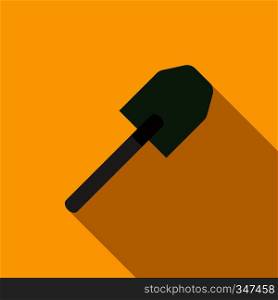 Multifunction spade icon in flat style on a yellow background. Multifunction spade icon, flat style