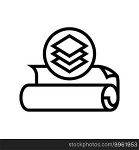 multilayer fabric line icon vector. multilayer fabric sign. isolated contour symbol black illustration. multilayer fabric line icon vector illustration