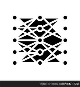 multilayer neural network glyph icon vector. multilayer neural network sign. isolated contour symbol black illustration. multilayer neural network glyph icon vector illustration