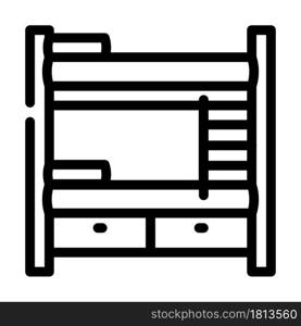 multilevel bed furniture line icon vector. multilevel bed furniture sign. isolated contour symbol black illustration. multilevel bed furniture line icon vector illustration