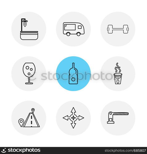 multimedia , camera , user interface , technology , summer , drink , food , board , drinks , tv , bottle , telephone , internet , zoom in , zoom out , icon, vector, design, flat, collection, style, creative, icons