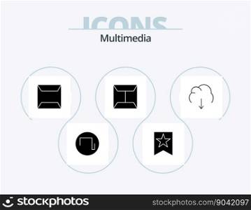 Multimedia Glyph Icon Pack 5 Icon Design. . multimedia. sealed. download. cloud