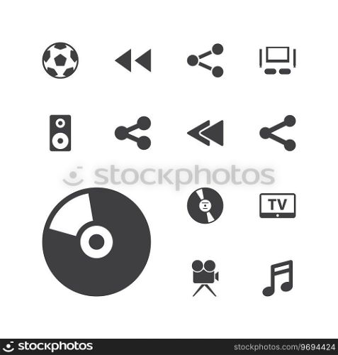 Multimedia icons Royalty Free Vector Image