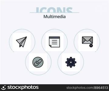 Multimedia Line Filled Icon Pack 5 Icon Design. . message. time