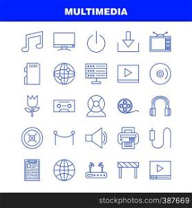 Multimedia Line Icon for Web, Print and Mobile UX/UI Kit. Such as: Off, On, Power, Start, Switch, Flower, Blossom, Botany, Pictogram Pack. - Vector