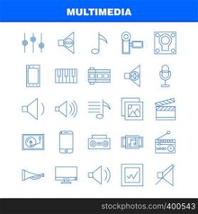 Multimedia Line Icon for Web, Print and Mobile UX/UI Kit. Such as: Mobile, Phone, Smartphone, Call, Camera, File, Photo, Slide, Pictogram Pack. - Vector