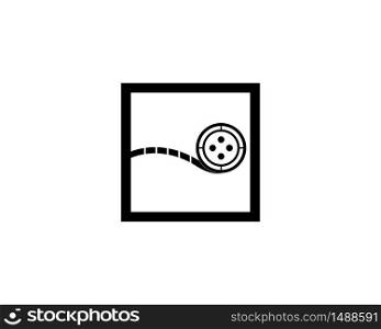 Multimedia line movie logo vector