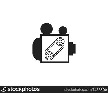 Multimedia line movie logo vector