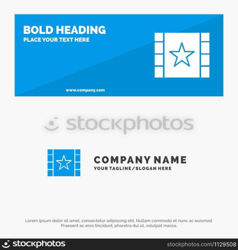 Multimedia, Player, Stream, Star SOlid Icon Website Banner and Business Logo Template
