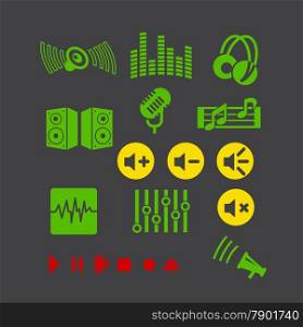 multimedia player vector icon set for web design , internet and mobile&#xA;