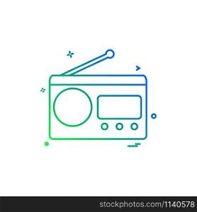 multimedia radio radio station retro technology vintage icon vector desige