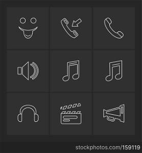 multimedia , speaker , call,  headset , microphone , network , phone , music, audio , icon, vector, design,  flat,  collection, style, creative,  icons