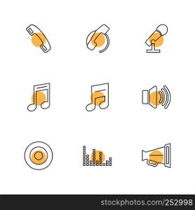 multimedia , speaker , call, headset , microphone , network , phone , music, audio , icon, vector, design, flat, collection, style, creative, icons