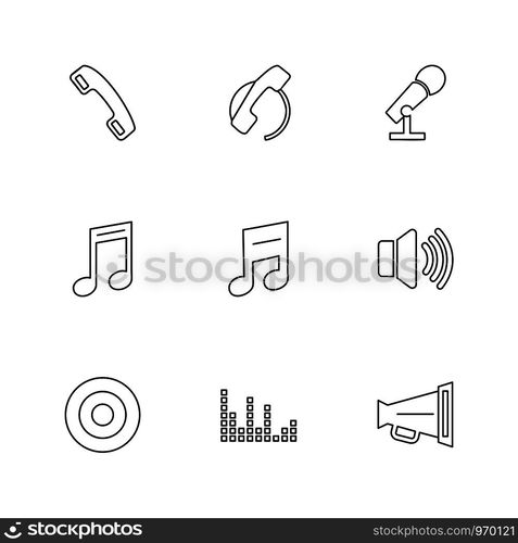 multimedia , speaker , call, headset , microphone , network , phone , music, audio , icon, vector, design, flat, collection, style, creative, icons