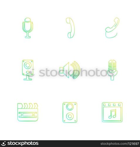 multimedia , speaker , volume , headset , microphone , network , pause , usb , flash , wifi , internet , video , audio , mobile , call , icon, vector, design,  flat,  collection, style, creative,  icons 