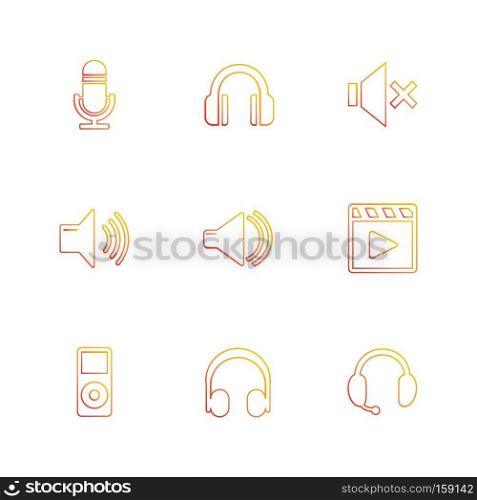 multimedia , speaker , volume , headset , microphone , network , pause , usb , flash , wifi , internet , video , audio , mobile , call , icon, vector, design,  flat,  collection, style, creative,  icons 