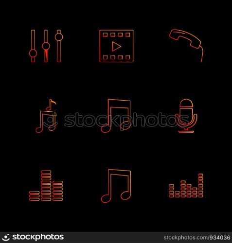 multimedia , speaker , volume , headset , microphone , network , pause , usb , flash , wifi , internet , video , audio , mobile , call , icon, vector, design, flat, collection, style, creative, icons