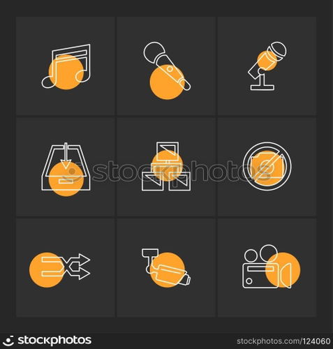 multimedia , user interface , camera , technology , play , pause , camcoder , video , click , capture , image , photography , photograph , icon, vector, design,  flat,  collection, style, creative,  icons