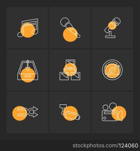 multimedia , user interface , camera , technology , play , pause , camcoder , video , click , capture , image , photography , photograph , icon, vector, design,  flat,  collection, style, creative,  icons